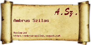 Ambrus Szilas névjegykártya